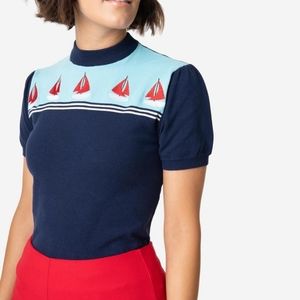 Unique Vintage Nautical Sailboat Farrow Sweater